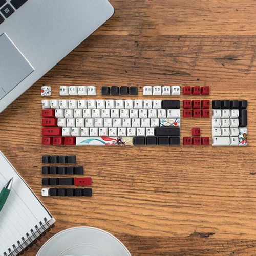123 Teclas Pbt Keycaps Para 61 64 68 87 96 98 108 Rojo