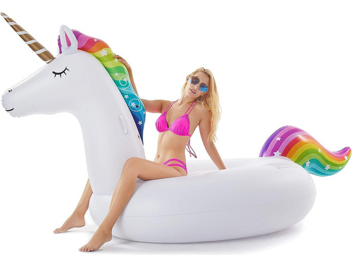 Jasonwell - Flotador Inflable Gigante De Unicornio Para Pisc