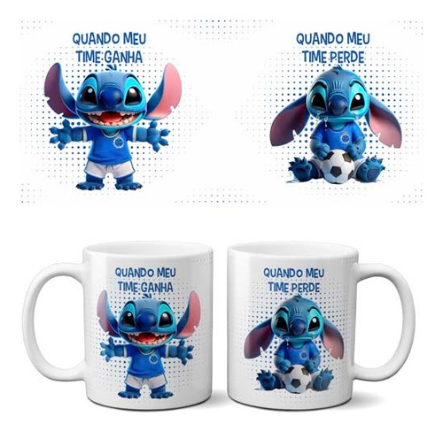 Pack 22 Artes Editáveis Canecas Stitch Torcedor Times Mockup