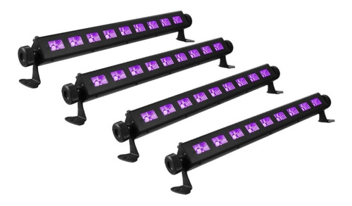 Pack X4 Luces Para Fiesta Fluor Ultravioleta Luz Uv Barra