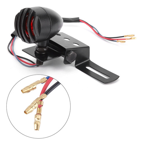Luz Trasera De Motocicleta Negra Retro Metal Luz De Freno Li