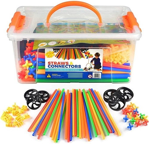 Playlearn - Juego De 300 Pajitas Para Constructores De Cons.