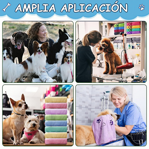 Toalla Baño Secado Rápido Para Perro Grande 140x70 Cm Y