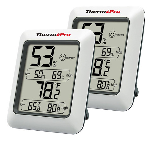 Thermopro Tp50 Higrometro Digital Termometro Interior 2 Und