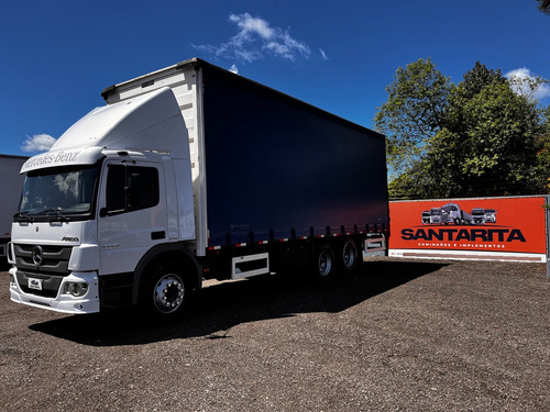 Mb Atego 2426 6x2 2013 Truck Revisado Com Baú Sider 16 Palet