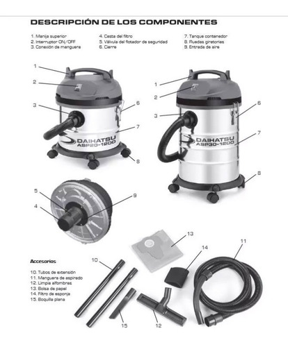 Imagen 4 de 8 de Daihatsu | Aspiradora Industrial | 30 Litro | 1200w | Cuotas