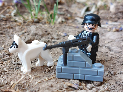 1 Soldado Minifigura Alemania Ss Con Perro Guerra Mundial