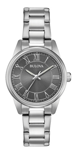 1 Reloj Bulova Quartz Plateado/gris Oscuro 96a222 Ó 96l272