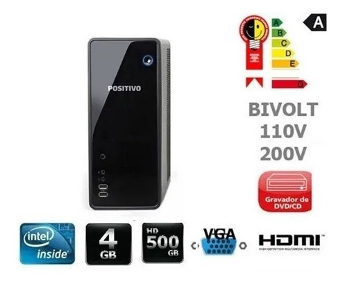 Imagem 5 de 7 de Cpu Monitor Pc Positivo Intel Dual Core 4gb Hd 500gb Oferta