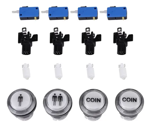 Led Coin Buttons 4 X Start Push Button Kit Part 1 Player | MercadoLibre