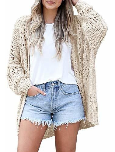 Ermonn Cardigan De Ganchillo Para Mujer Suéter Kimonos Boho 