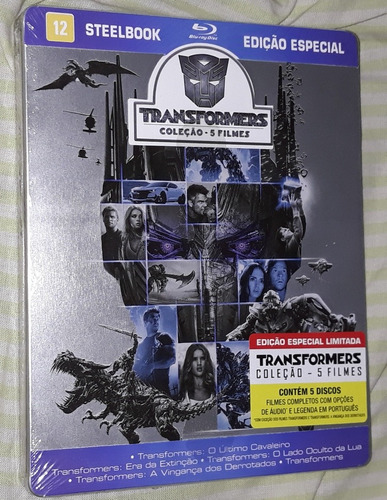 Steelbook Coleção Transformers - 5 Discos Blu-ray