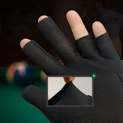 2 Guante De, Guantes Para Billar, Mano Izquierda, Negro