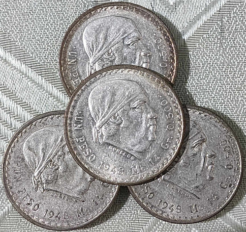 1 Peso Morelos 1948 Ley .50 Excelente Condición