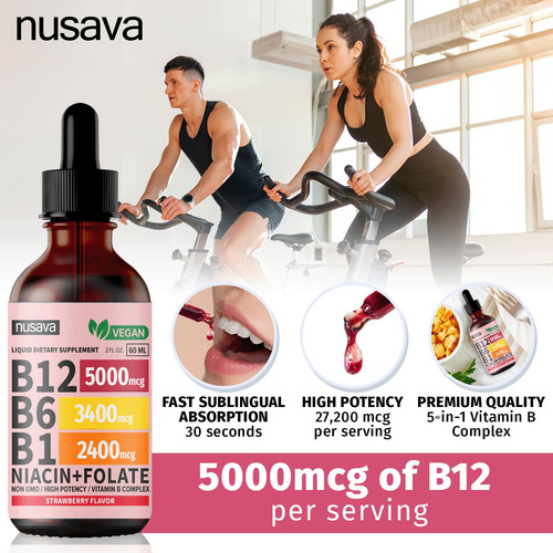 Nusava Gotas Vitamina B12 Y B6 5000mcg Complejo B 2 Pack