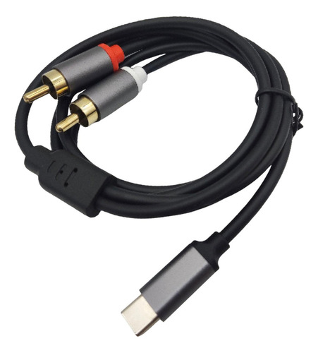Cable Tipo C A 2 Rca Cable Auxiliar Antiinterferencias 3m