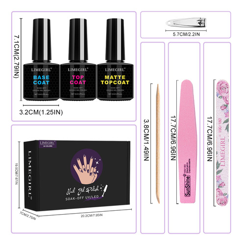 Set De Esmalte De Uñas En Gel Semipermanente, Kit De Manicur
