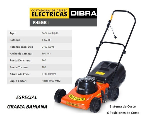 Cortadora De Cesped Dibra R45 - 1,5hp Grama Bahiana Ahora 12