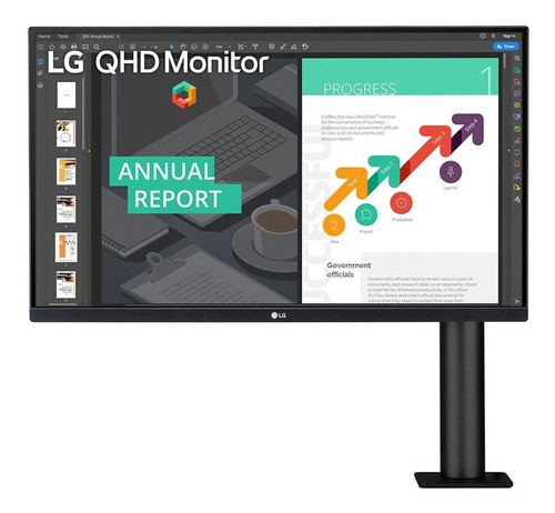 Imagen 2 de 6 de Monitor gamer LG 27QN880 led 27 " negro 100V/240V