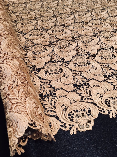 Imagen 5 de 8 de Guipiure De Seda -floral Dorado - Importado Mariages Sedería