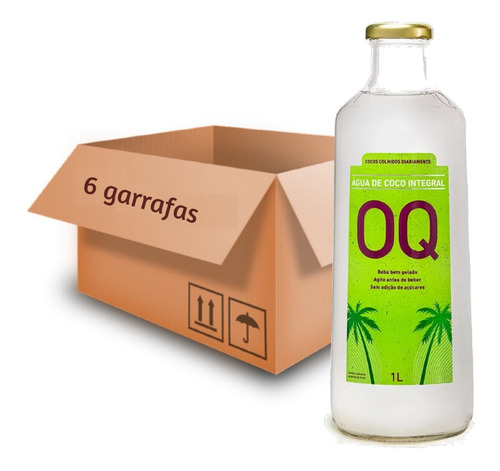 6x Água De Coco Natural Oq Faz Bem 1 Lt