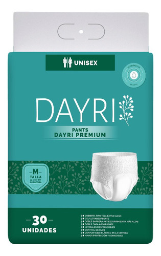 Pañal Pants Premium Adulto Dayri M 30 Un