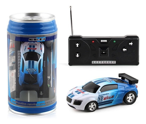 Mini Auto Rc Luz Radio Control Remoto Recargable Lata, 1:64