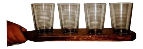 Bandeja Tabla Calada Para Vasos - Incluye 4 Vasos