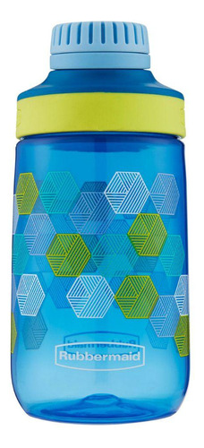 Botella Infantil Rubbermaid Tritan 414ml Hexagonos Azul