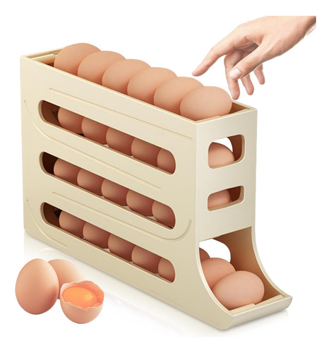 Caja Almacenamiento Huevos Para Refrigerador, Estante Ruedas