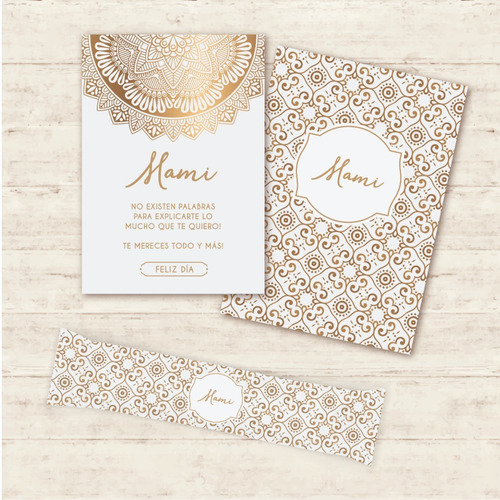Kit Imprimible Editable Desayunos Mandala Dorado