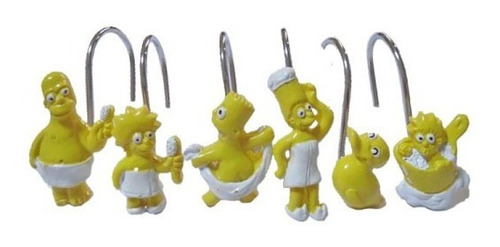 Imagen 4 de 8 de Cortina De Baño Los Simpson Con Ganchos Simpson