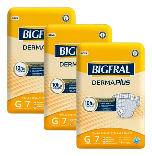 Kit 3 Pacotes Bigfral Adulto Geriátrica P-9 M-8 G-7 X-g7