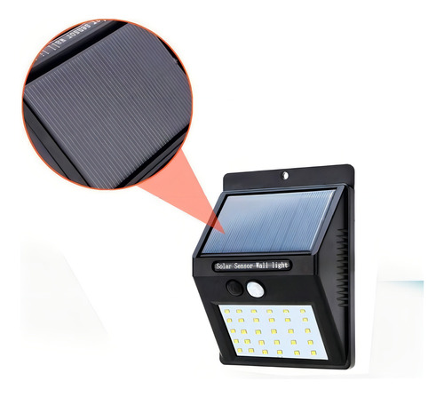 4 lâmpadas solares com sensor de movimento colorido de 30 LEDs Durante a noite, a lâmpada permanece acesa com pouca luz até que o sensor detecte um movimento próximo.
