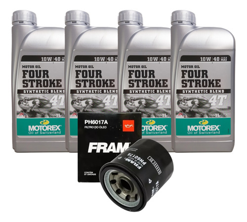 Kit Troca Óleo Motorex 10w40 4l + Filtro Speed Triple 1200