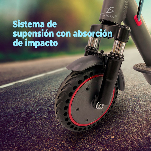 Patín Eléctrico Scooter Con Neumáticos Todo Terreno Color Negro