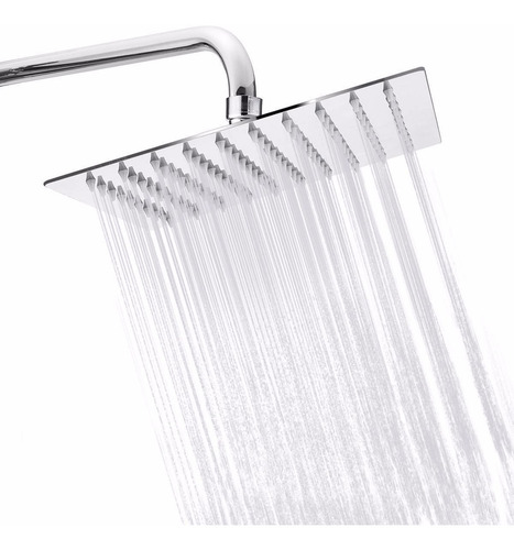 Regadera Cuadrada Acero Inox 20cm Con Brazo 50cm Y Chapeton | Mercado Libre