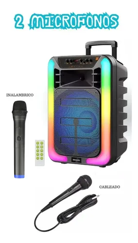 Parlante A Bateria Recargable Portatil 15 Pulgadas Karaoke Negro