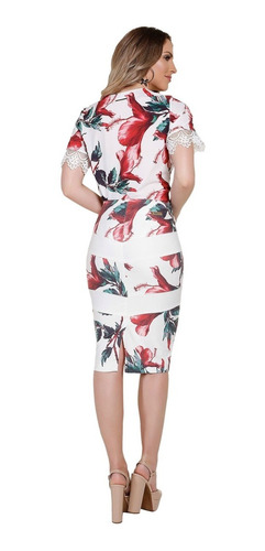 Imagem 4 de 10 de Conjunto Saia Lápis E Blusa Manga Lesie Titanium Tt23932