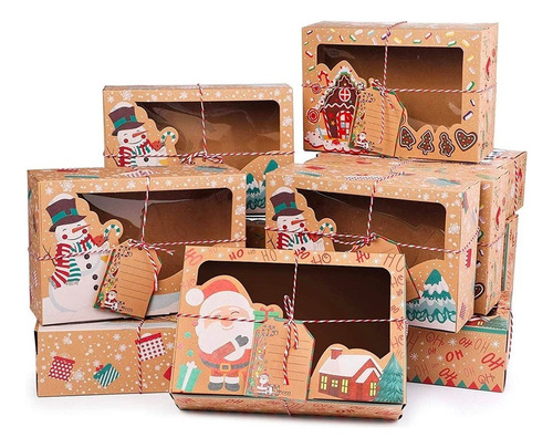 Cajas De Regalo De Galletas Dulces De Navidad, 12 Piezas Z