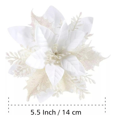 A Cb W 12 Piezas Flores Brillo De Árbol De Navidad Adornos