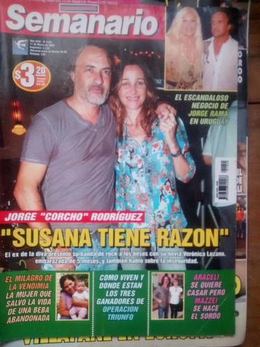 Revista Semanario 2009 Susana Gimenez Barbara Velez Lopilato (Usado)