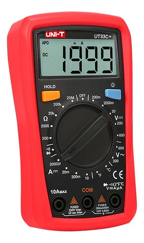 Medidor De Temperatura Multimetro Digital Uni-t Ut-33c+ Plus