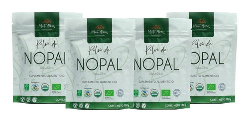 4 Pack Polvo De Nopal 100gr (3.5oz) C/u  Orgánico, Kosher