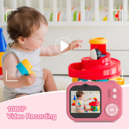 Cámara Para Niños, Cámaras De Video Digitales Hd Rosas Para