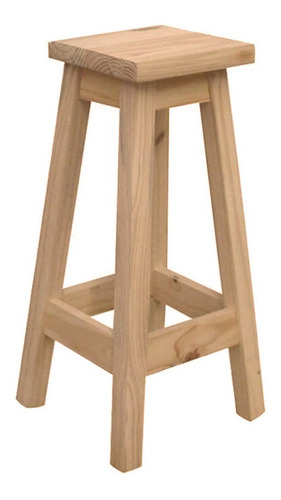 Banco Taburete Silla De Pino Natural 75cm Alto