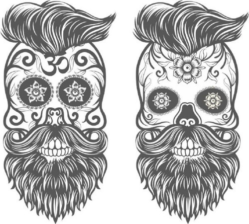 Vector Halloween Día De Muertos Cdr Calaveras Tatuajes V167