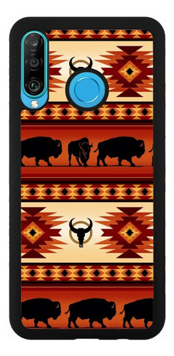 Funda Protector Para Huawei Vaquero Toro Cenefa Naranja Rojo Huawei P Smart 2021