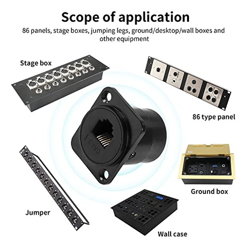 Pack Conector Rj12 Panel Mount Para Alarmas Y Telfonos