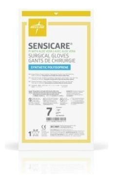 Guantes Estériles Neopreno Sensicare Aloe V Medline 50 Pzas. Color Blanco Talla 7